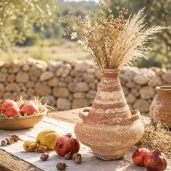Vaso n. 134 Decorativo in Gres Rosso e Bianco