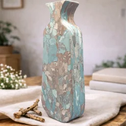 Vaso n.116 Effetto Marmo Azzurro e Grigio