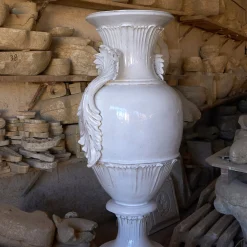 Vaso Neptune in Ceramica Bianca