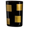 Vaso nero a quadretti in foglia d'oro Mosaico di Carlo Moretti
