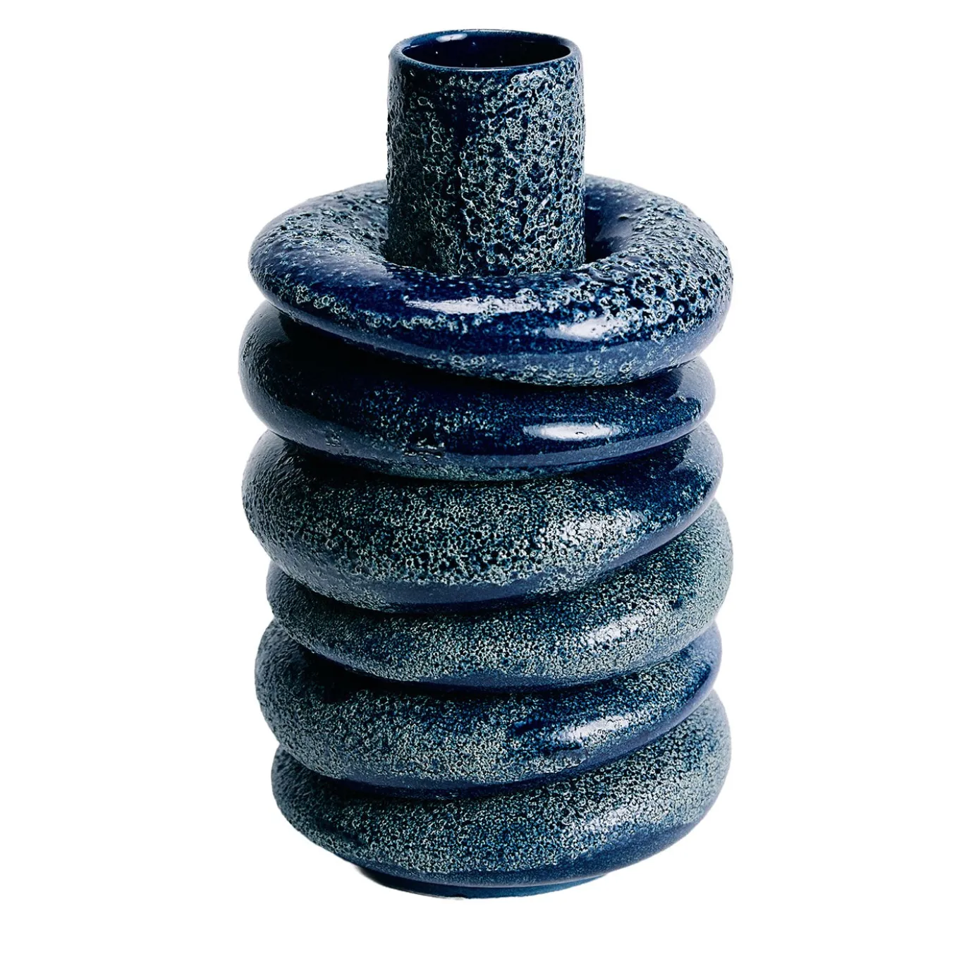 Vaso Nettuno grande in ceramica smaltata blu notte