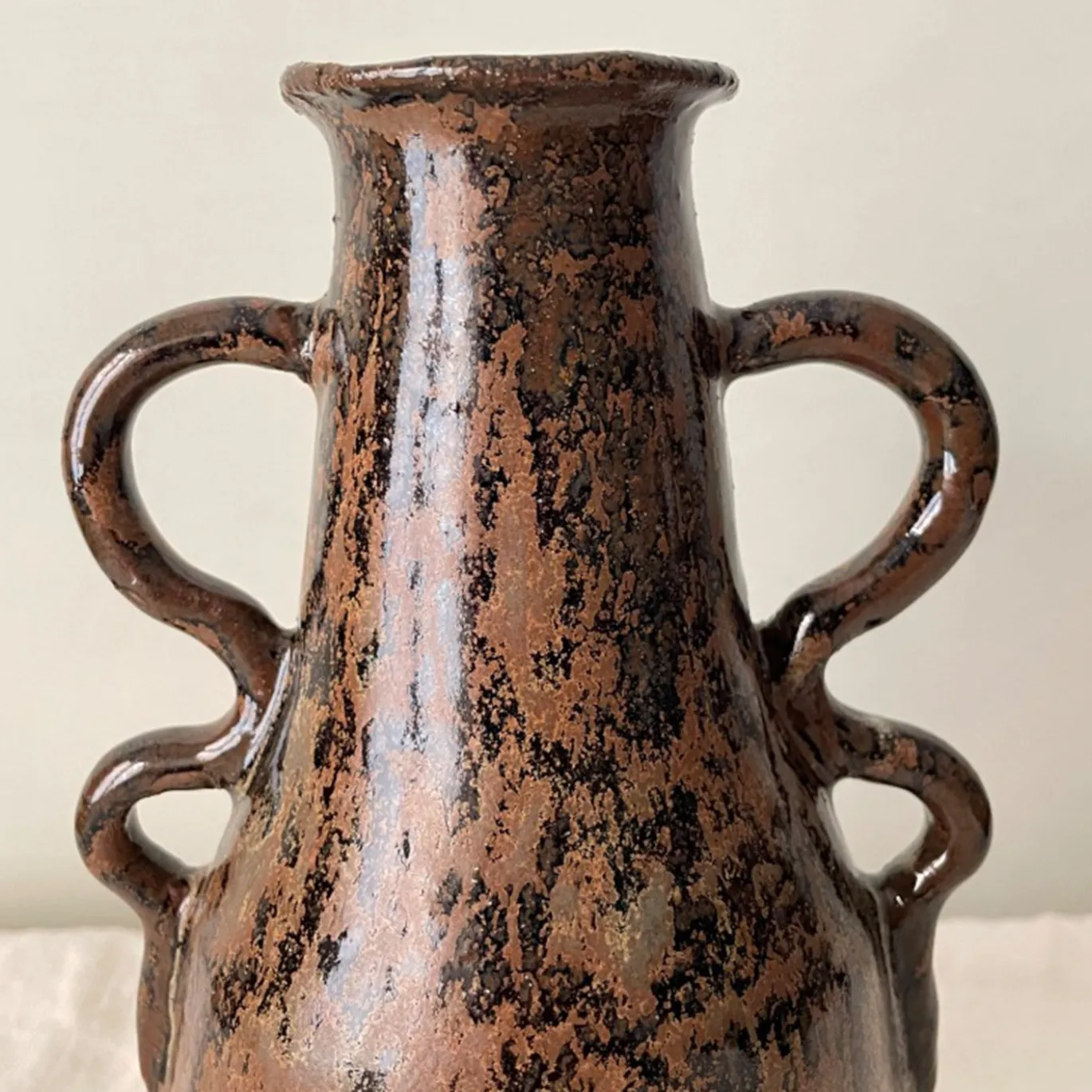 Vaso n. 156 in Ceramica a Quattro Manici Effetto rustico