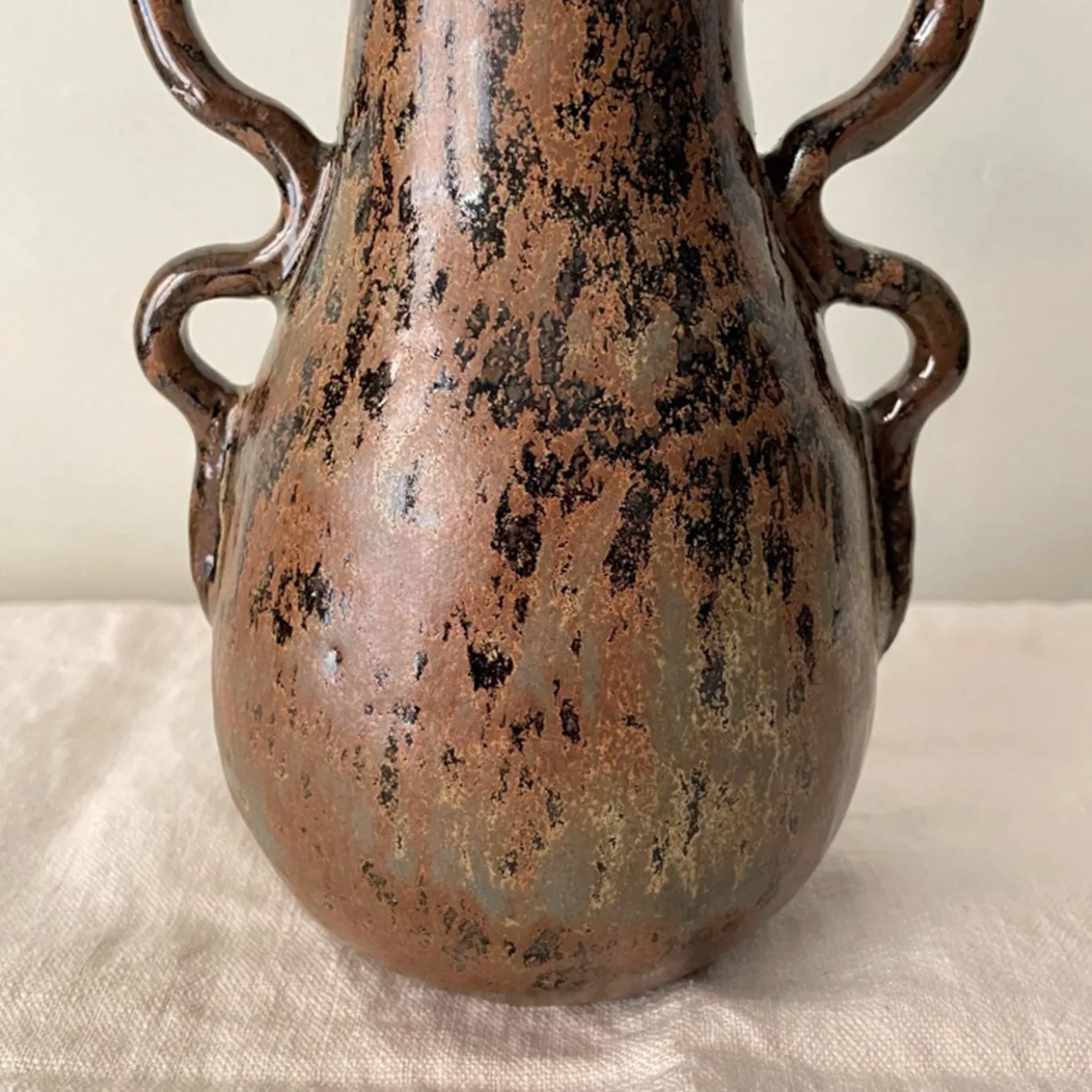 Vaso n. 156 in Ceramica a Quattro Manici Effetto rustico