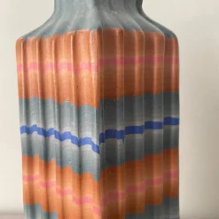 Vaso n.135 in Ceramica a Strisce Multicolore