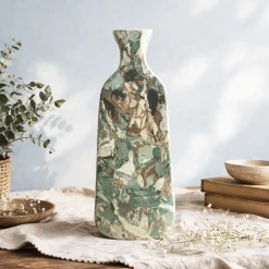 Vaso n. 87 in Ceramica effetto marmo breccia verde medio