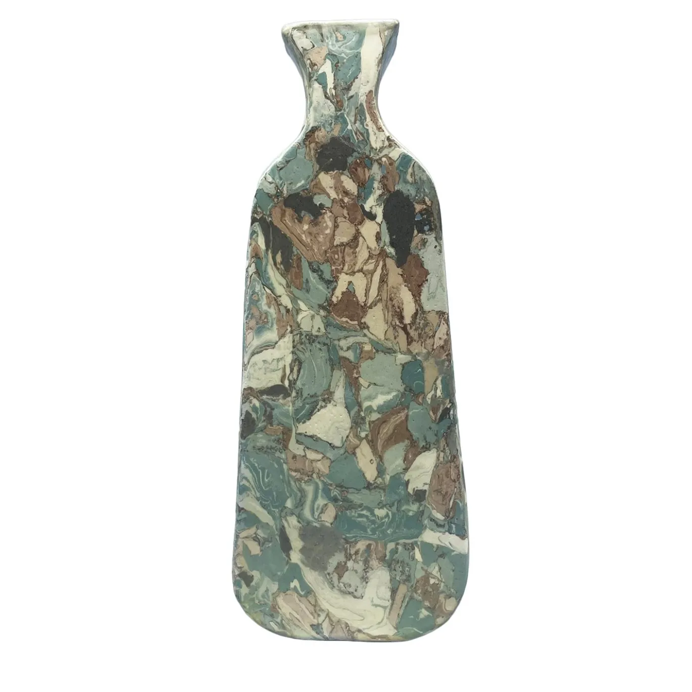 Vaso n. 87 in Ceramica effetto marmo breccia verde medio