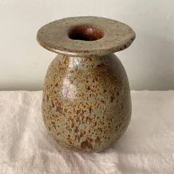 Vaso n. 157 in Ceramica Verde con effetto ruggine