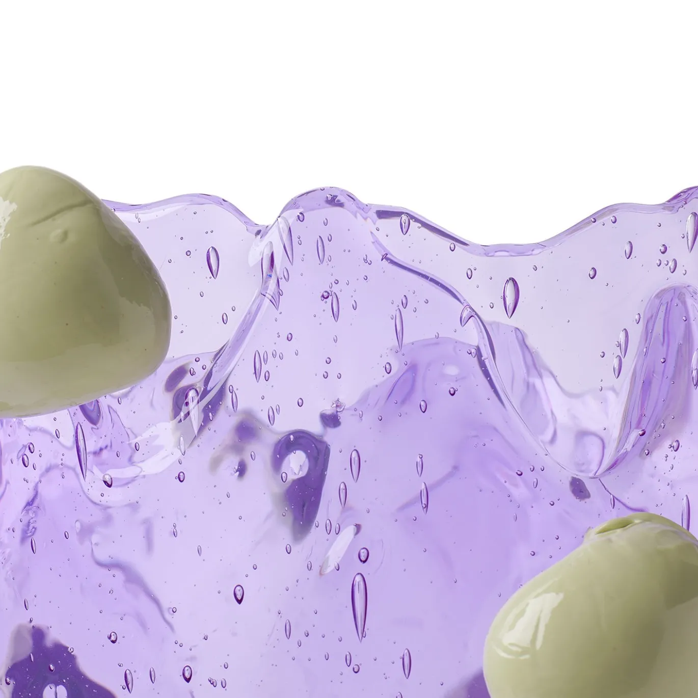 Vaso Nugget Grande in resina lilla e verde oliva di Gaetano Pesce
