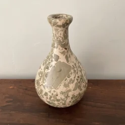 Vaso n.153 Vaso in ceramica effetto marmo verde e bianco