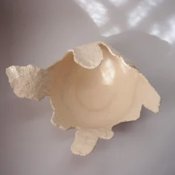 Vaso Onda in ceramica grezza color crema