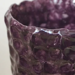 Vaso Onda 5 in ceramica smaltata borgogna