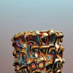 Vaso Onda Iridescent Metallic Raku #10