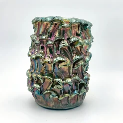 Vaso Onda Iridescent Metallic Raku #10