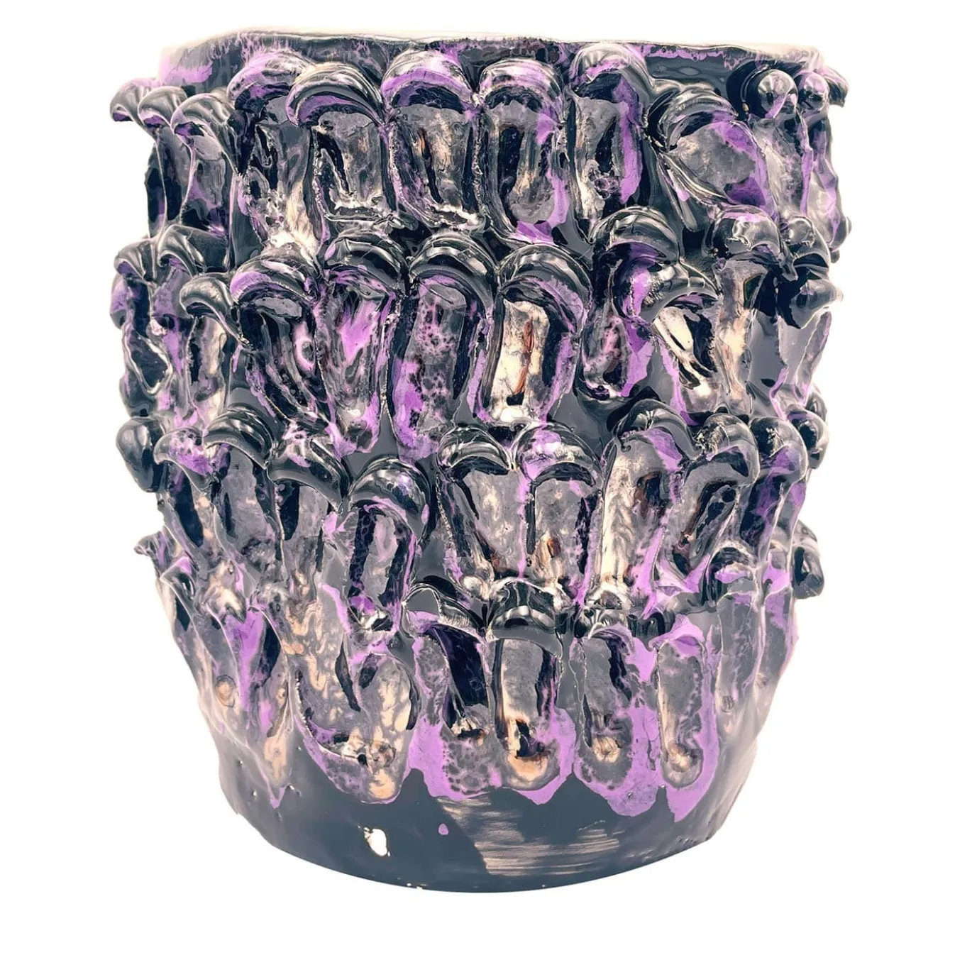Vaso Onda metallizzato viola e nero