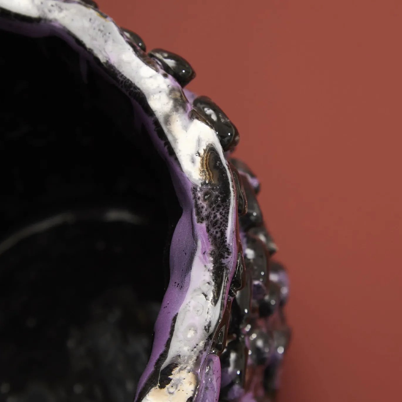 Vaso Onda metallizzato viola e nero