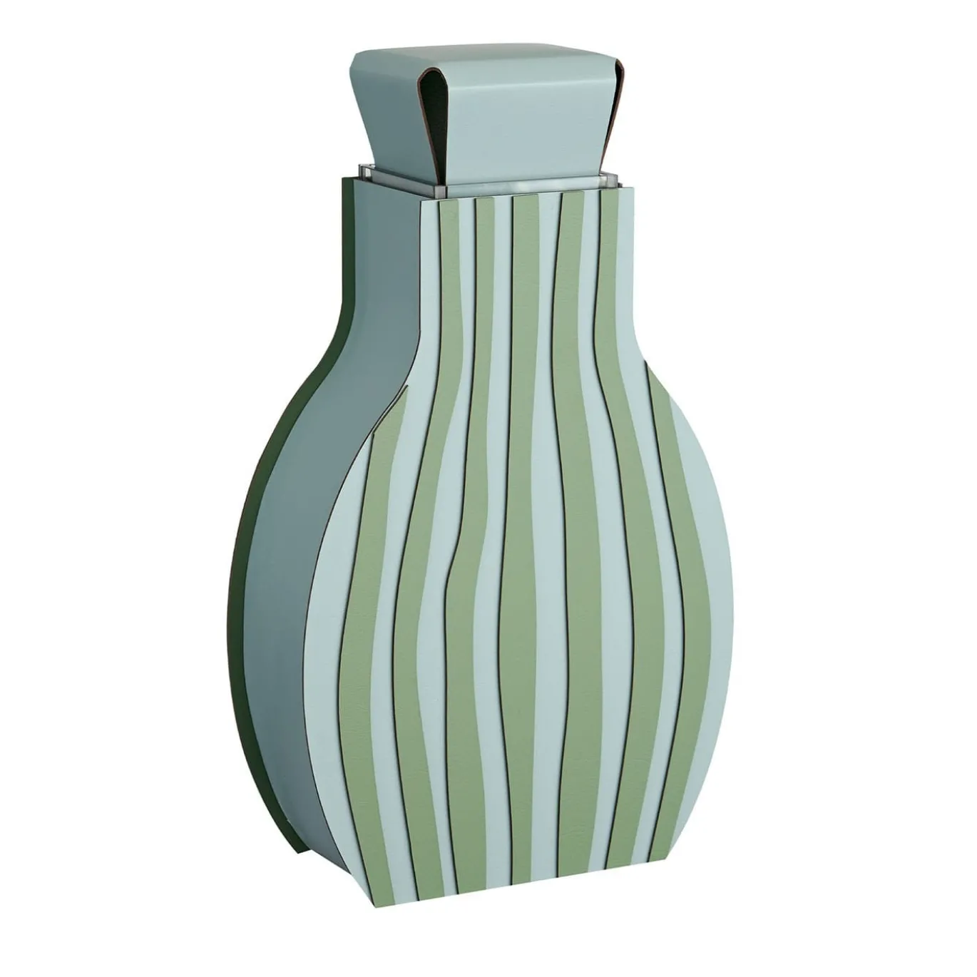 Vaso Otto a righe azzurro cielo/eucalipto di Gianpaolo Venier