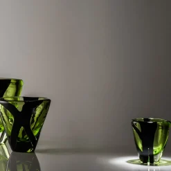 Vaso ovale piccolo Black Belt di Peter Marino in verde