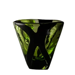 Vaso ovale piccolo Black Belt di Peter Marino in verde