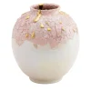 Vaso Pallas in porcellana rosa e oro