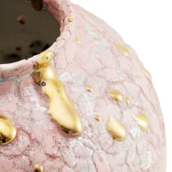 Vaso Pallas in porcellana rosa e oro