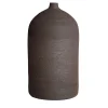 Vaso per fiori in gres nero carbone testurizzato