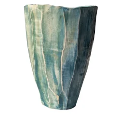 Vaso per fiori Minimal Chroma in ceramica verde