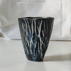 Vaso per fiori Minimal Graphic in ceramica nera