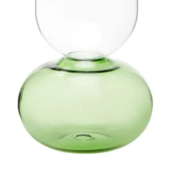 Vaso per fiori Tondo in vetro verde e trasparente