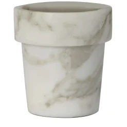 Vaso per mini cactus in marmo bianco di Calcutta