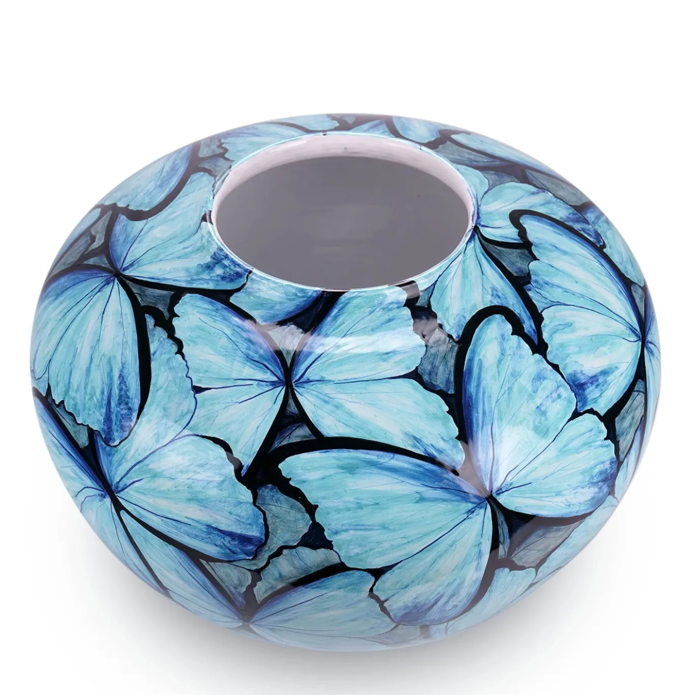 Vaso Petalouda in ceramica rotondo
