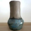 Vaso Pianosa in Argilla Marrone con Smalto Grigio