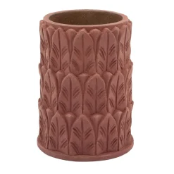 Vaso piccolo in terracotta Anne con motivo a foglie