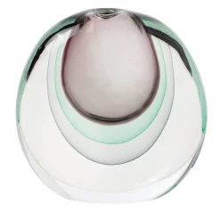 Vaso piccolo in vetro soffiato Essence Amethyst, verde e grigio