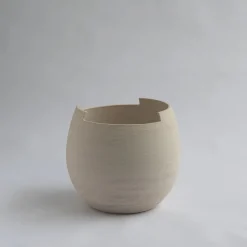 Vaso Piccolo Rotondo in Argilla Sabbia Tagliata Light