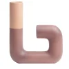 Vaso Pidou a forma di B, rosa pesca e borgogna