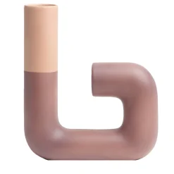 Vaso Pidou a forma di B, rosa pesca e borgogna