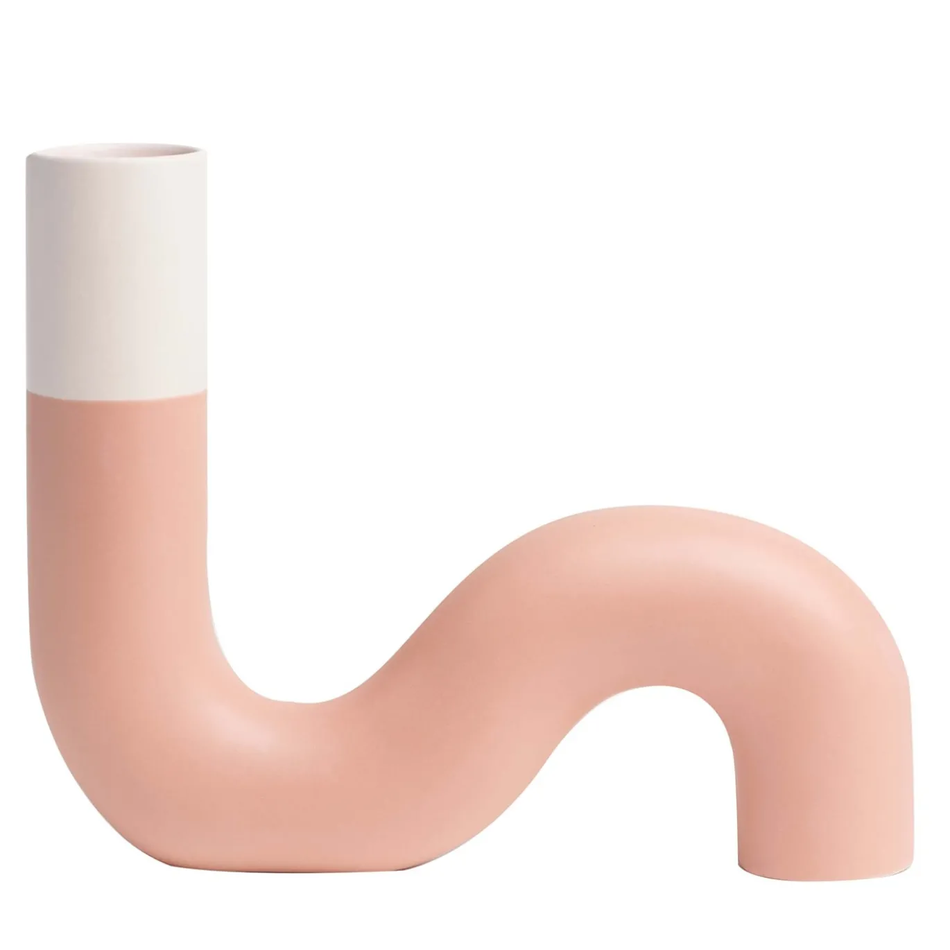 Vaso Pidou a forma di S rosa pesca e rosa cipria