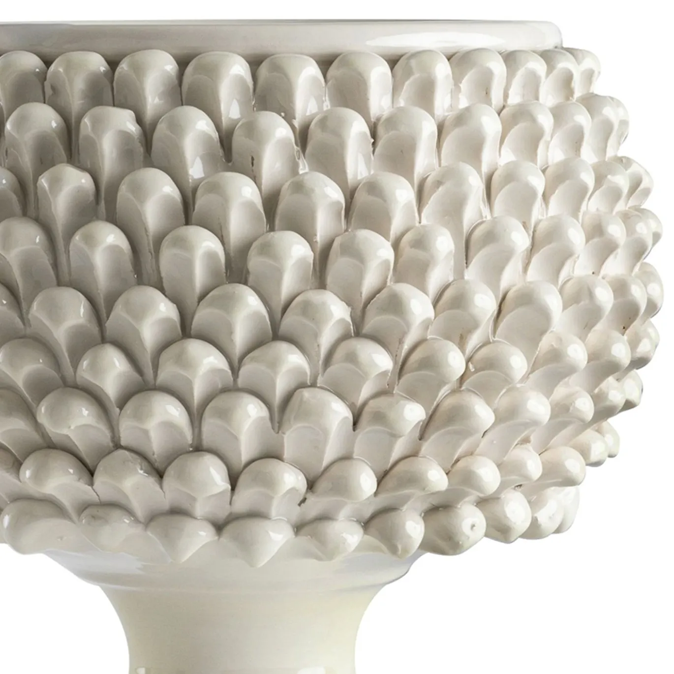 Vaso Pigna 25 in ceramica bianca