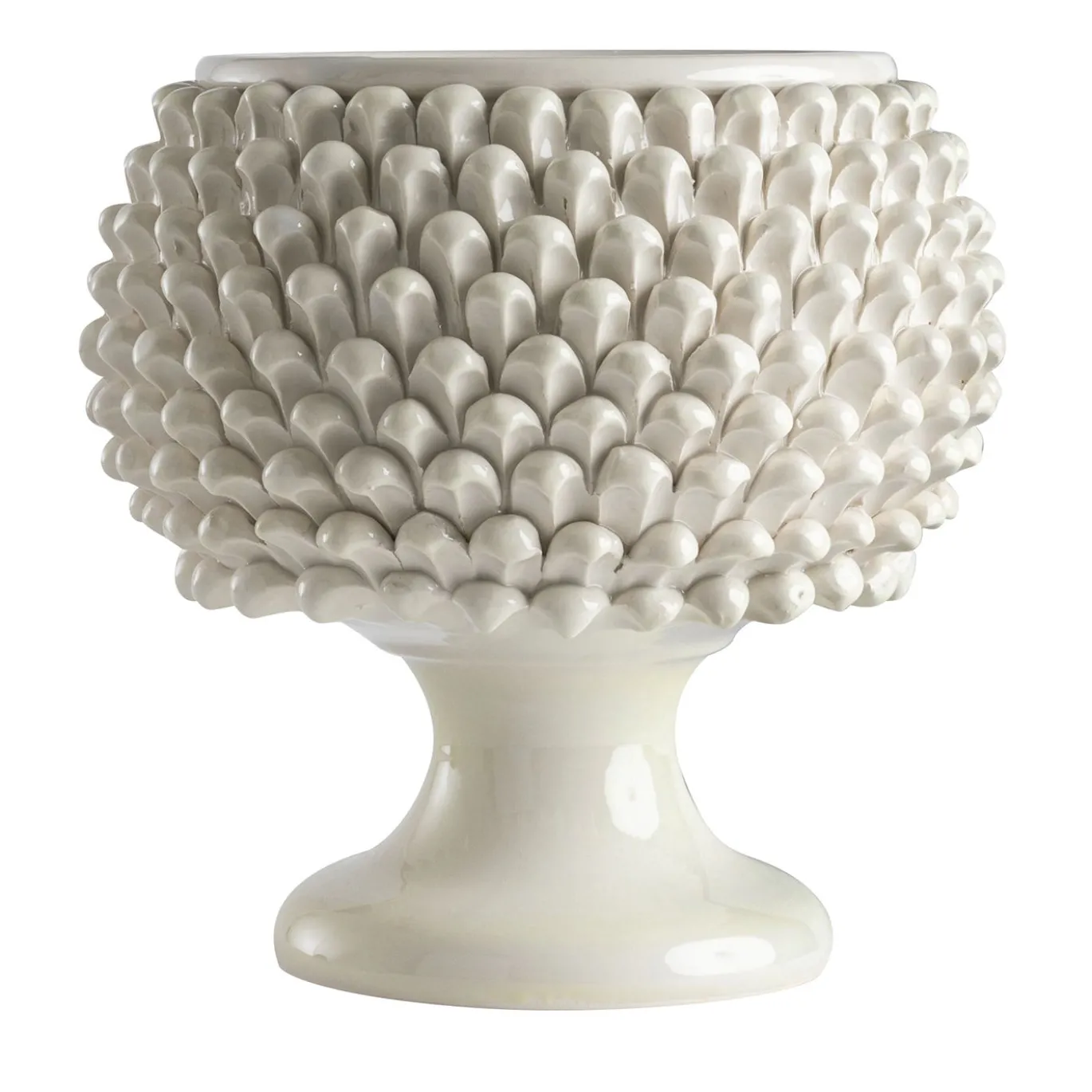 Vaso Pigna 25 in ceramica bianca