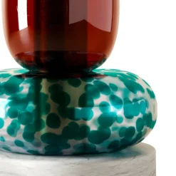 Vaso Playground a 2 componenti in vetro con base in marmo