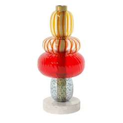Vaso Playground a 4 componenti in vetro con base in marmo