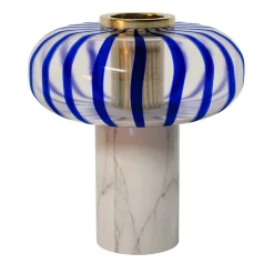 Vaso Playground in vetro blu con base alta singola