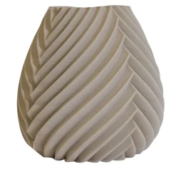 Vaso plissettato grezzo beige