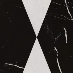 Vaso Polimelus Nero Marquina e Bianco Carrara