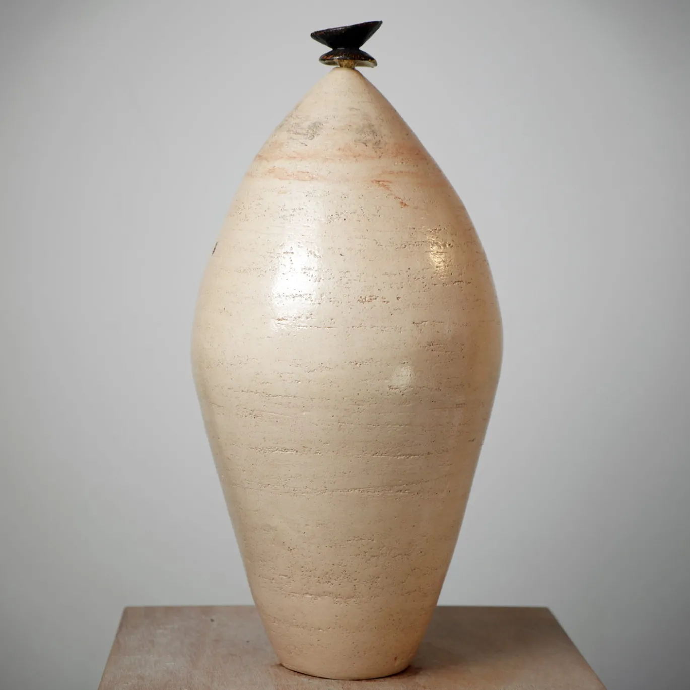 Vaso potiche in gres rosa