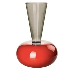 Vaso Puzzle grigio/rosso di Ettore Sottsass