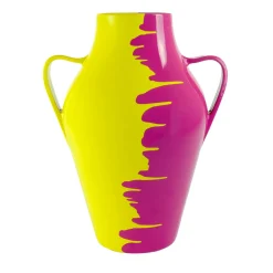 Vaso Quartara Delirio Giallo in ceramica H 40 cm | 15.7"