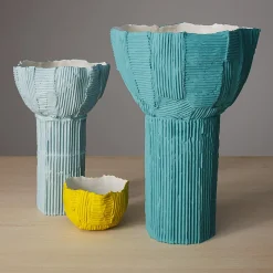 Vaso Ranuncolo Cartoccio C7/Bimbo in Ceramica Blu