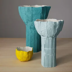 Vaso Ranuncolo Cartoccio C7/Bimbo in Ceramica Blu