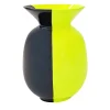 Vaso Rettilineo Luce in ceramica nero intenso e giallo fluo